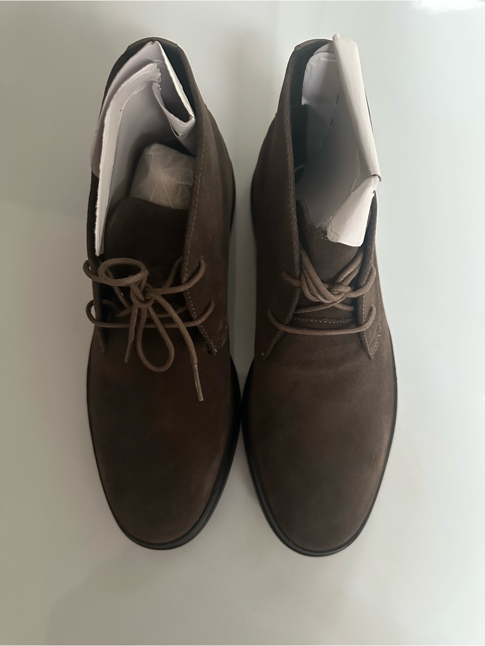 Calvin Klein Reuben Suede Ankle Boots Men’s 10 Brown Grey Stone New Box